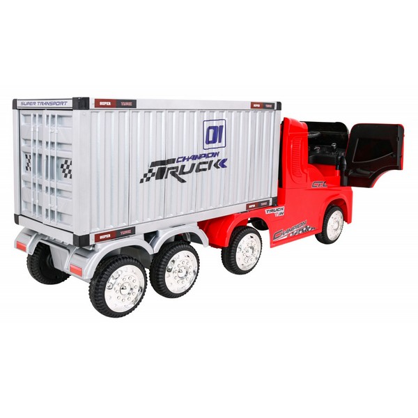 Продукт Акумулаторен камион с ремарке-контейнер 4X4,12V с меки гуми с кожена седалка - 0 - BG Hlapeta